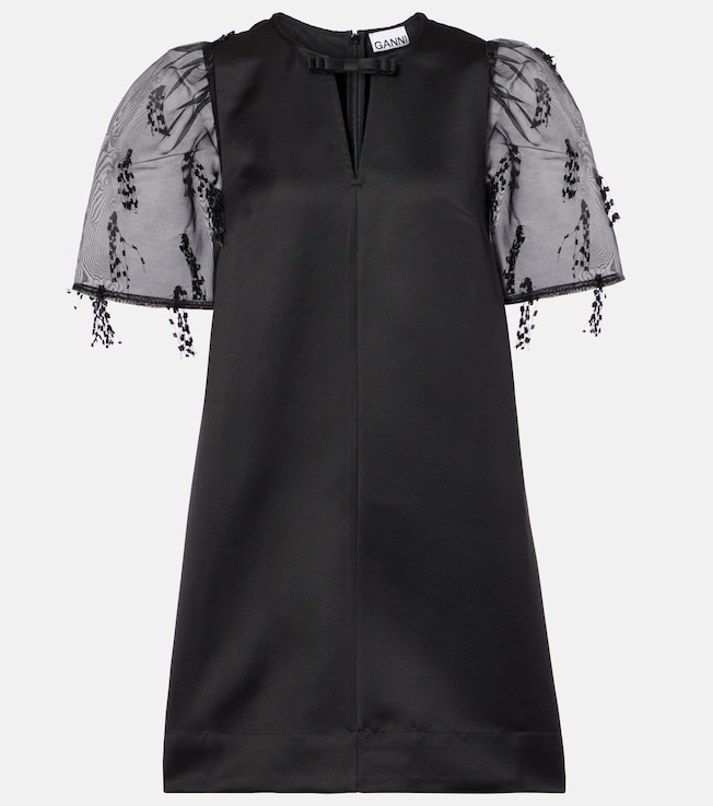 Embroidered organza minidress | Ganni