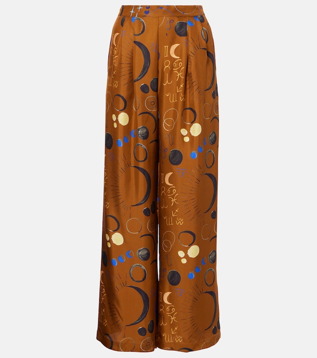 Isola printed mid-rise straight pants | Asceno