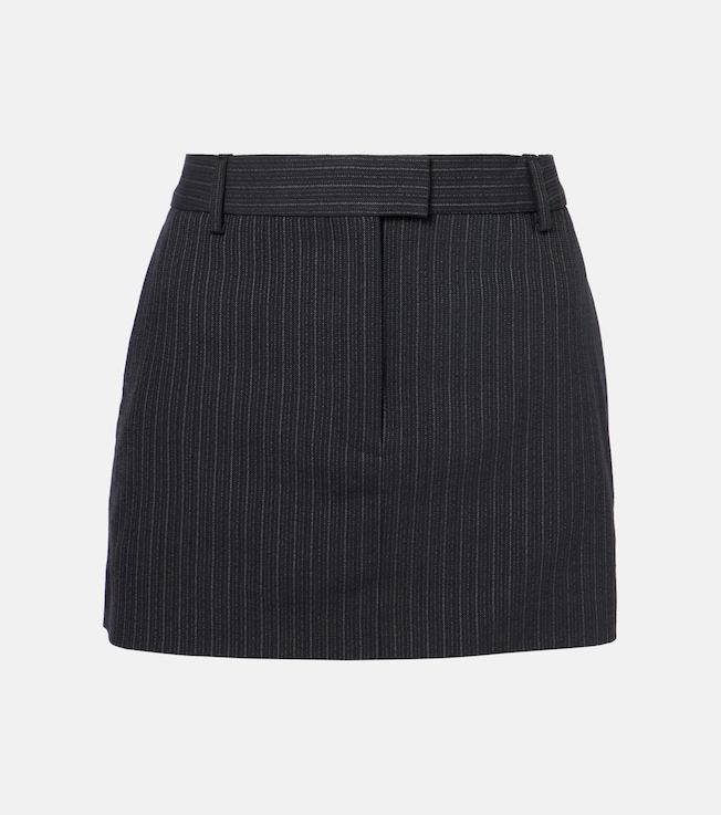 Chalk stripe wool and cotton miniskirt | Acne Studios
