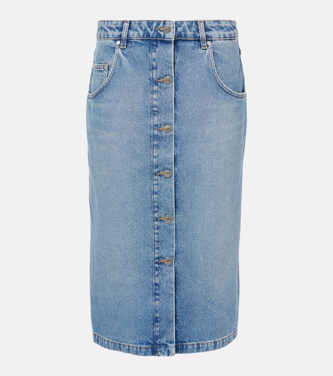 Chain-detail denim midi skirt | Stella McCartney
