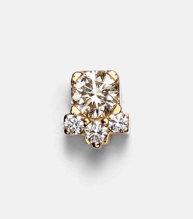 River Trois 18kt gold single earrings with diamonds | Sophie Bille Brahe