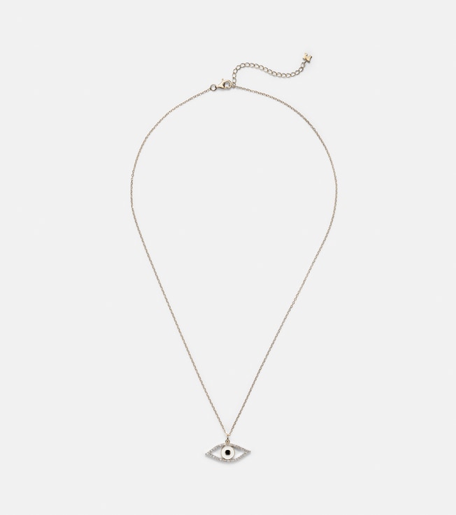Eye of Protection 14kt gold necklace with diamonds | Mateo