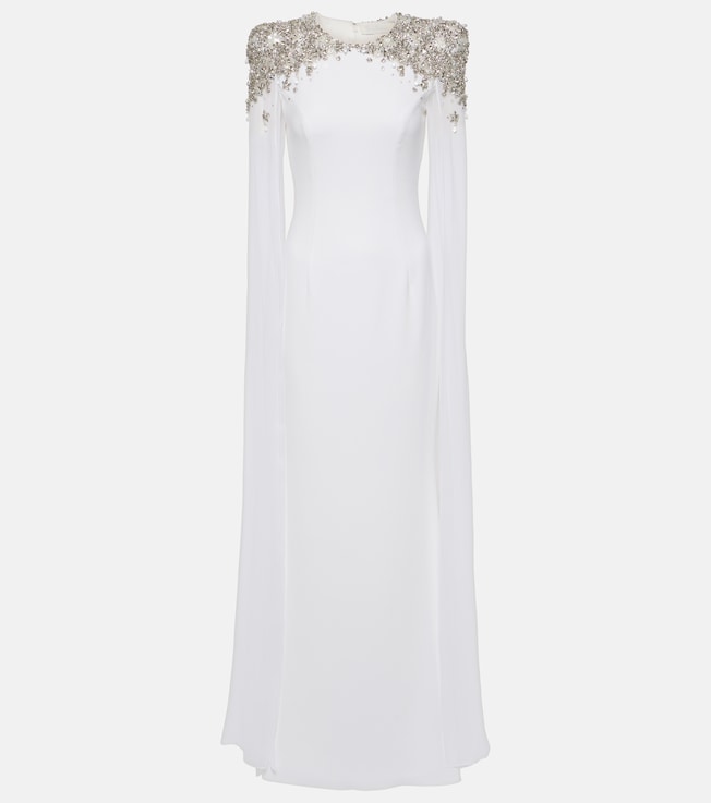 Bridal Frida embellished cape-detail gown | Jenny Packham