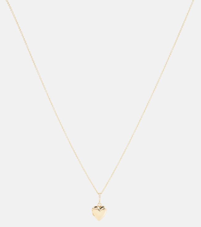 Sweetheart 14kt gold locket necklace with diamonds | Stone and Strand
