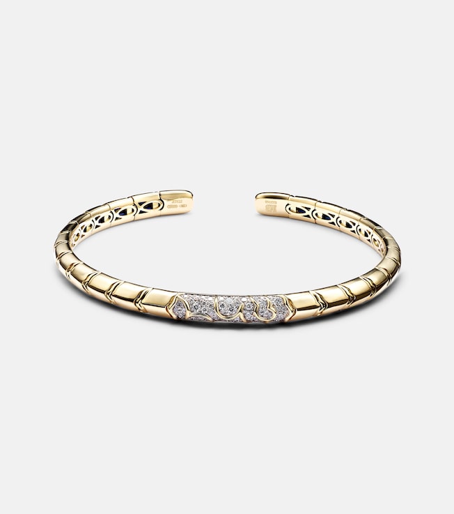 Ondine 18kt gold bangle with diamonds | Marina B