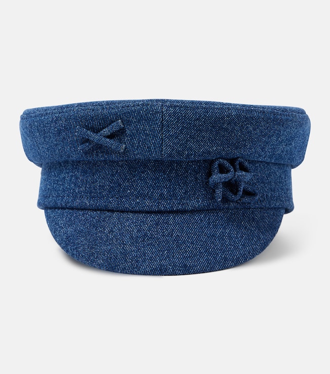 Embellished denim newsboy cap | Ruslan Baginskiy