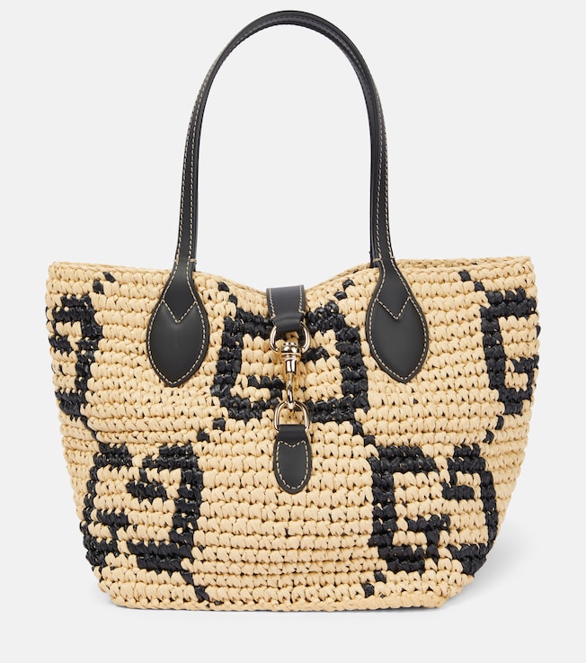 Summer Medium leather-trimmed basket bag | Gucci