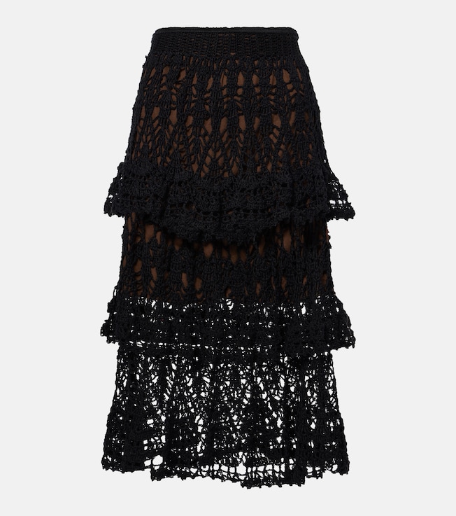 Elsie crochet cotton midi skirt | Anna Kosturova