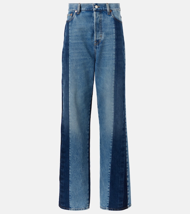 Paneled low-rise wide-leg jeans | Gucci