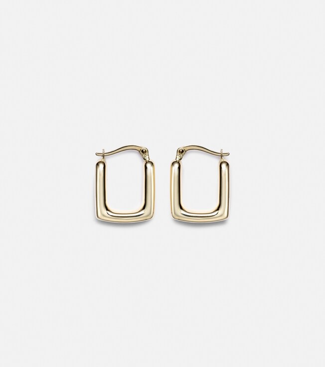 Squared Off 14kt gold hoop earrings | Stone and Strand