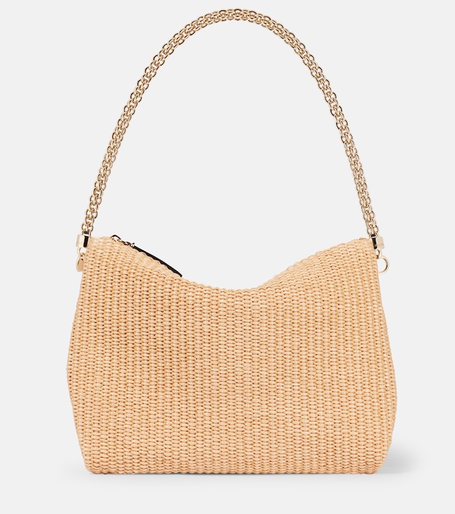 Callie raffia-effect shoulder bag | Jimmy Choo