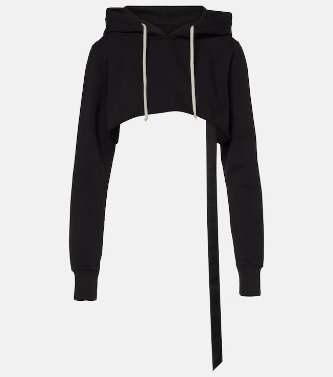 Cropped cotton hoodie | Rick Owens
