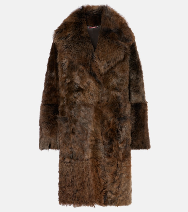 Evita shearling wrap coat | Nour Hammour