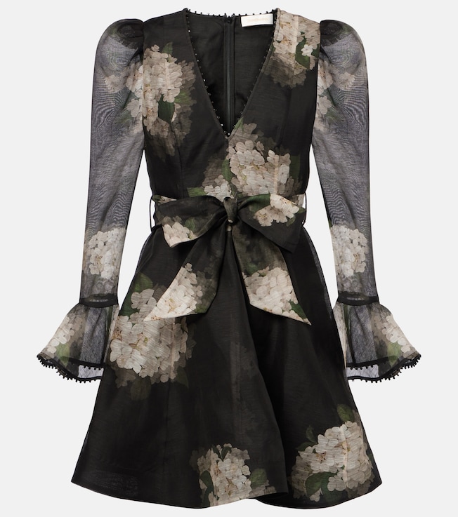 Balance floral linen and silk minidress | Zimmermann