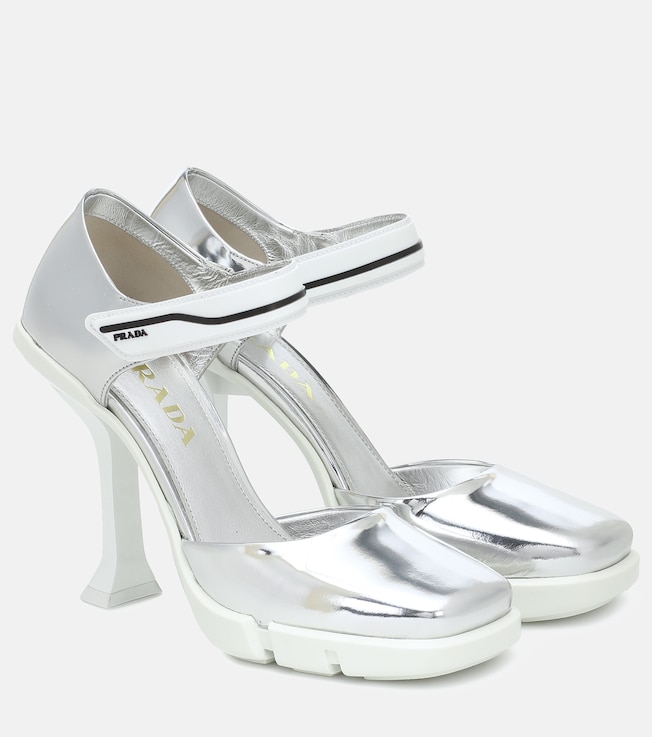 Metallic leather pumps | Prada