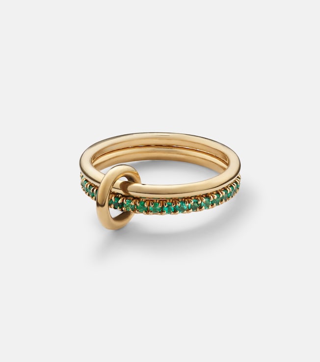 Marigold 18kt yellow gold ring with emeralds | Spinelli Kilcollin