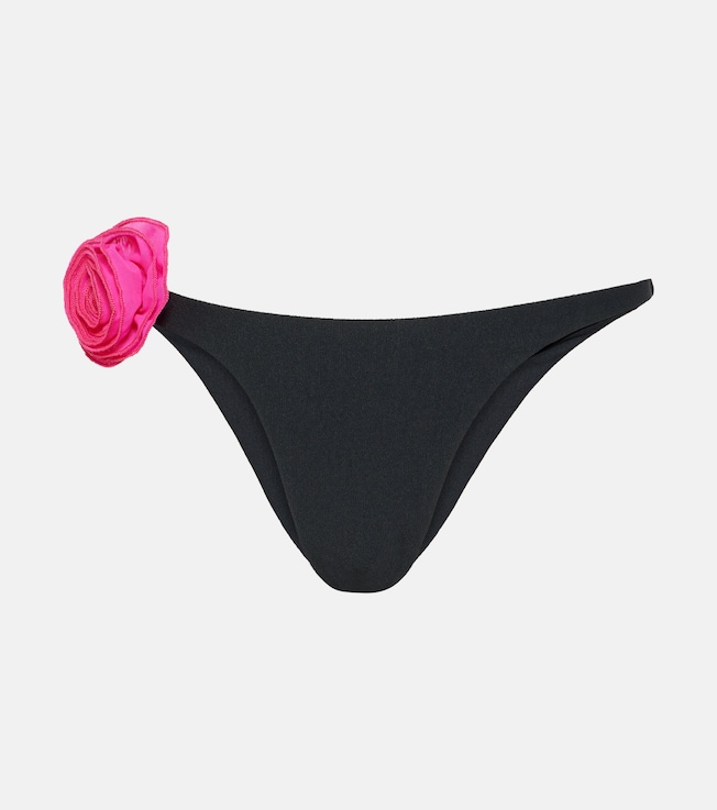 Rose appliqué low-rise bikini bottoms | Same