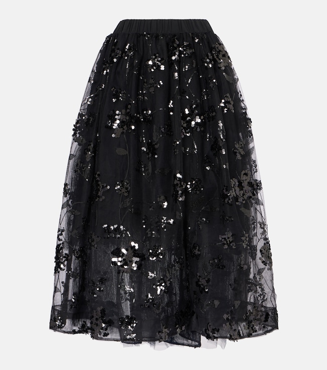 Sequined tulle midi skirt | Simone Rocha
