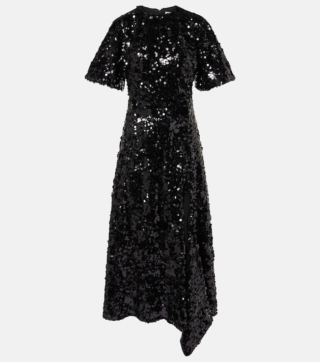 Sequined velvet maxi dress | Ganni