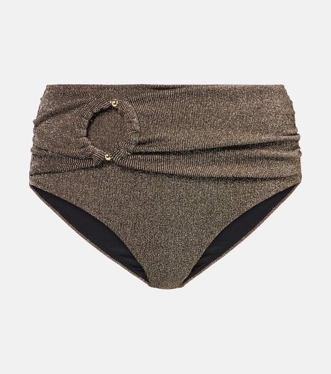 Dorit high-rise lamé bikini bottoms | Alexandra Miro
