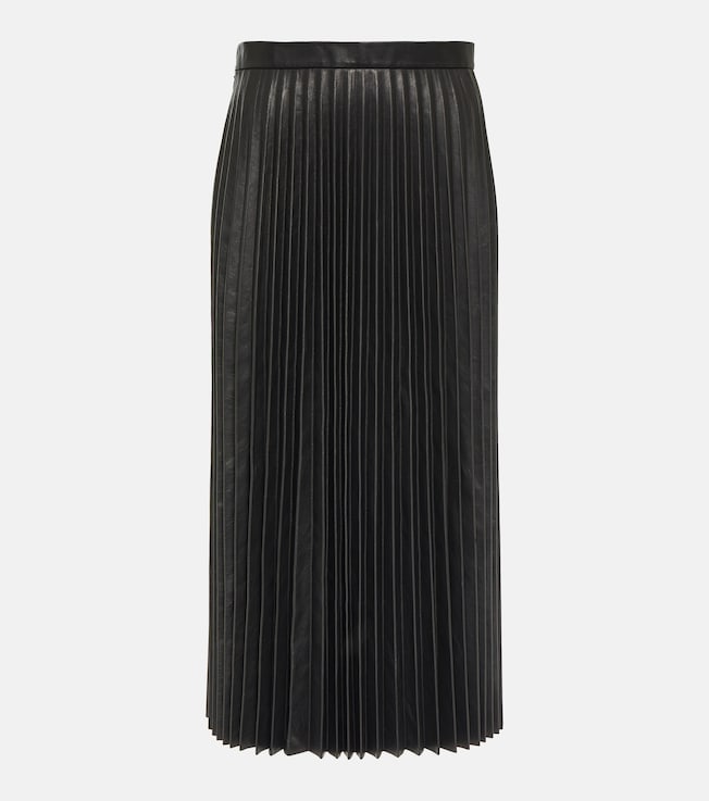 Pleated leather midi skirt | Balenciaga