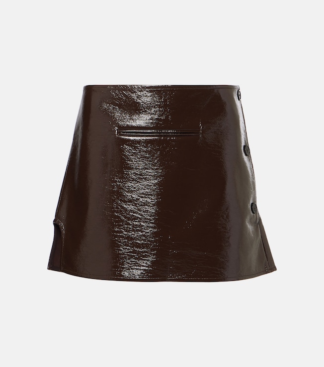 Coated cotton-blend miniskirt | Courrèges