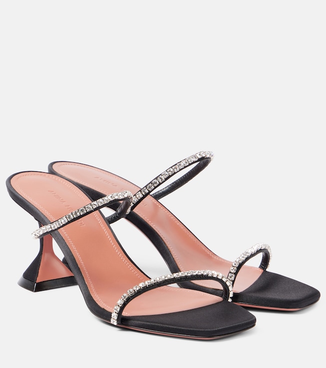 Gilda 70 embellished satin mules | Amina Muaddi