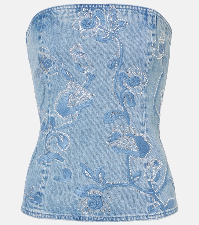 Rhinestone denim top | Rotate