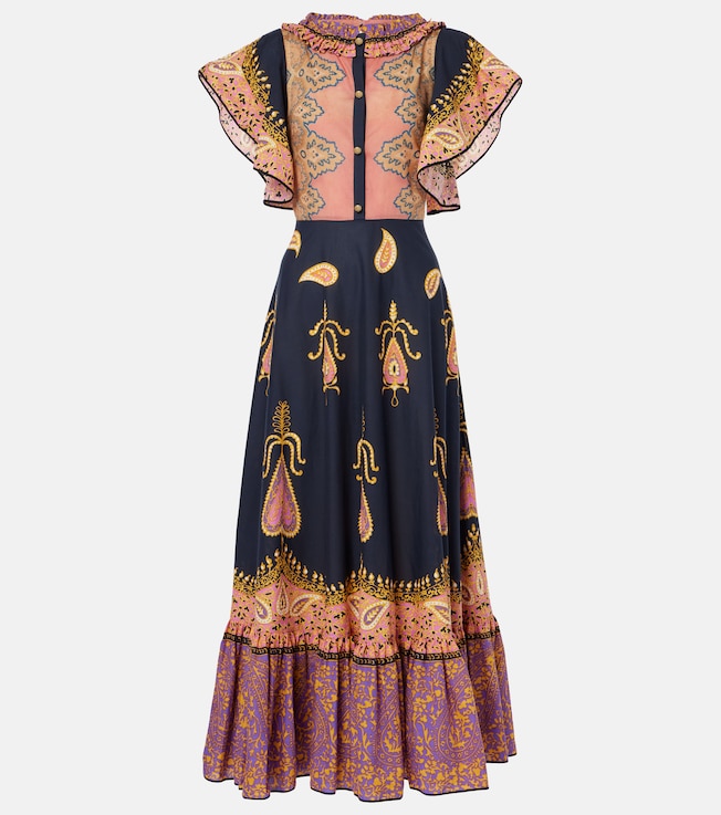 Paisley ruffled cotton muslin maxi dress | Valentino