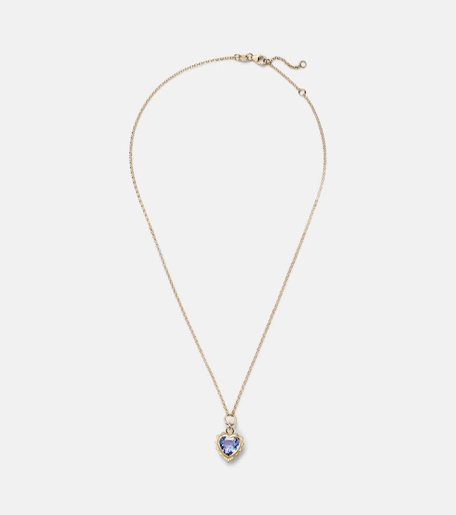 Gemstone Heart 18kt gold pendant necklace with tanzanite | FoundRae