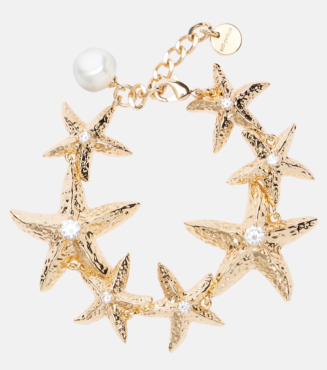 Embellished gold-plated bracelet | Self-Portrait