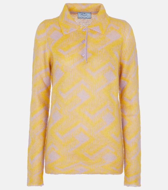 Mohair-blend polo sweater | Prada