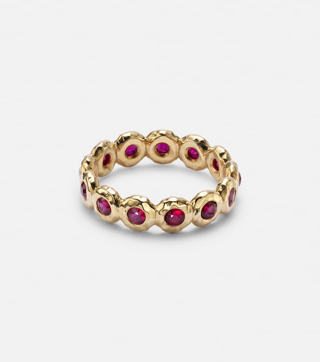 Nesting Gem 18kt gold eternity ring with rubies | Octavia Elizabeth