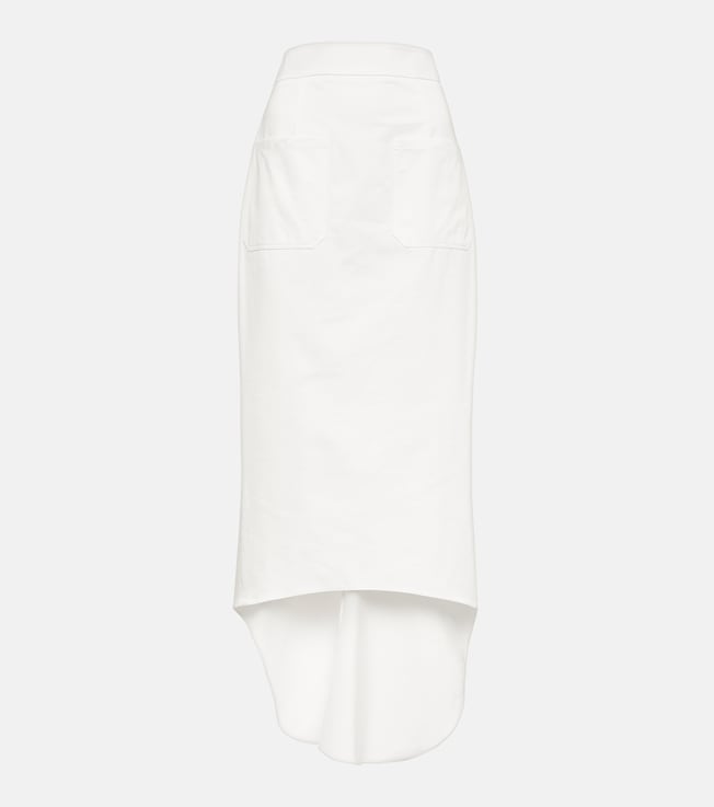 Asymmetric cotton midi skirt | Prada