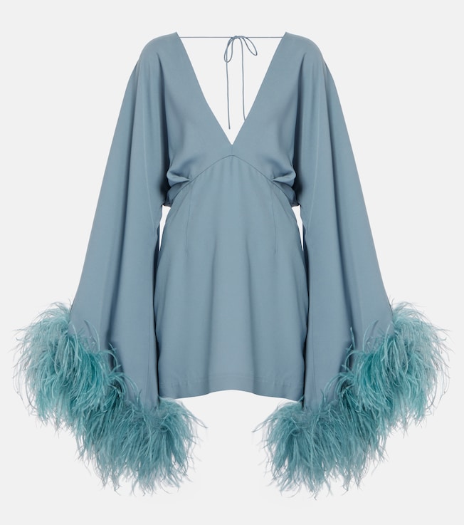 Magnifique feather-trimmed minidress | Taller Marmo