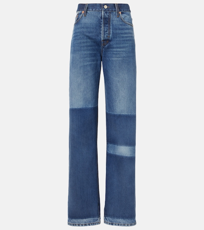 Distressed mid-rise straight jeans | Gucci
