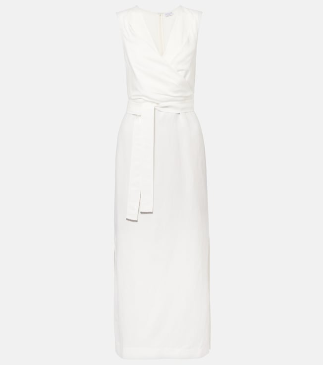Gathered midi dress | Brunello Cucinelli