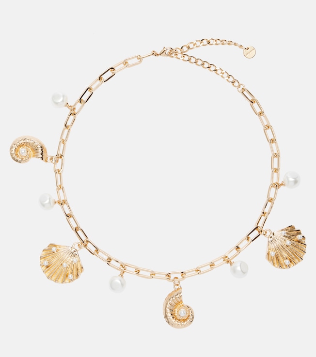 Embellished 18kt gold-plated necklace | Self-Portrait