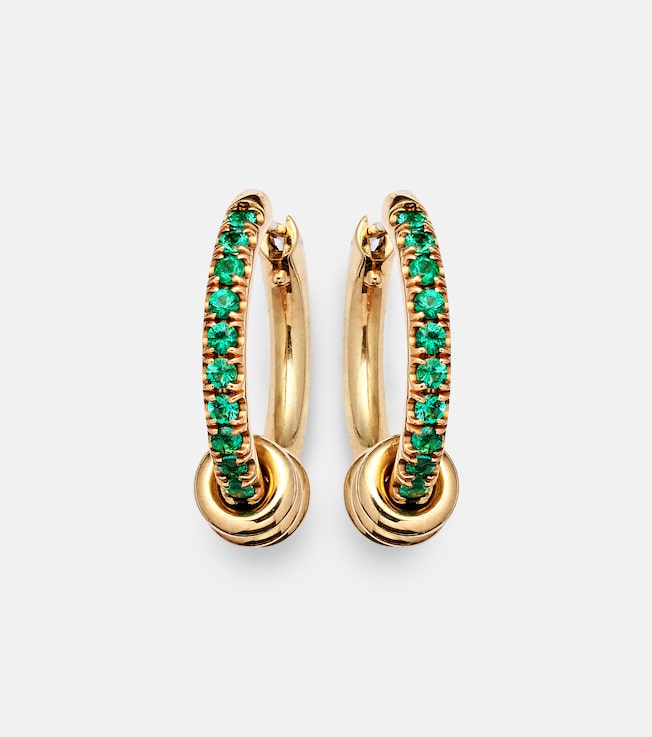 Ara 18kt gold earrings with emeralds | Spinelli Kilcollin