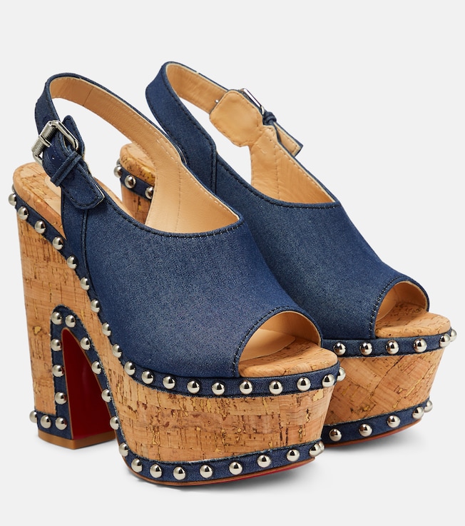Super Joan denim platform sandals | Christian Louboutin