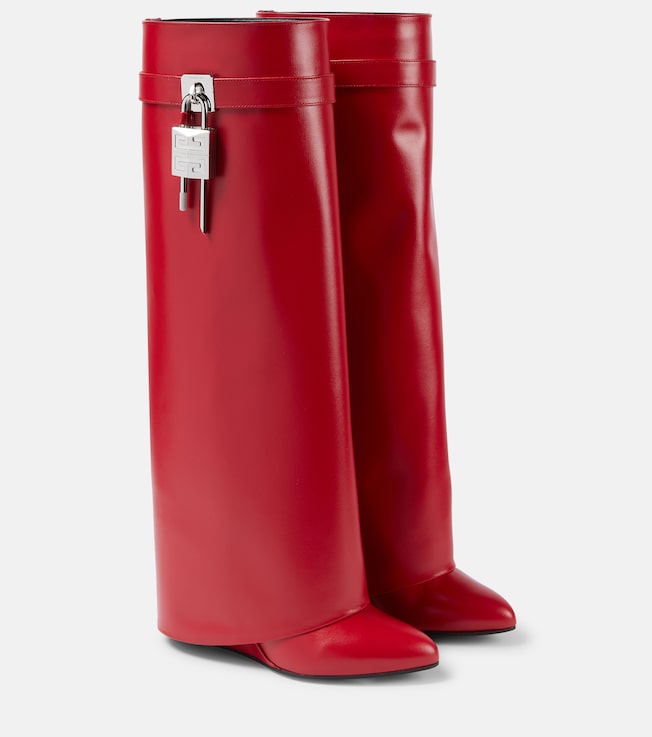 Shark Lock leather knee-high boots | Givenchy