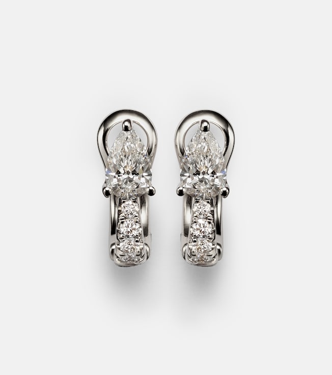 18kt white gold huggies with diamonds | Anita Ko