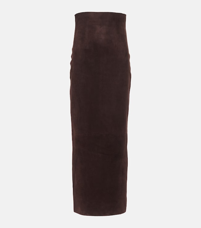 Loxley suede pencil skirt | Khaite