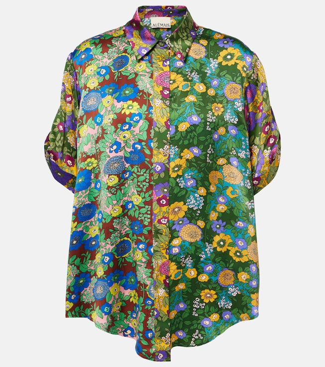 Printed silk satin shirt | Alémais