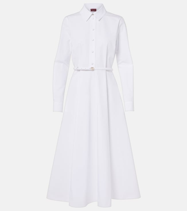 Cotton poplin midi dress | Gucci