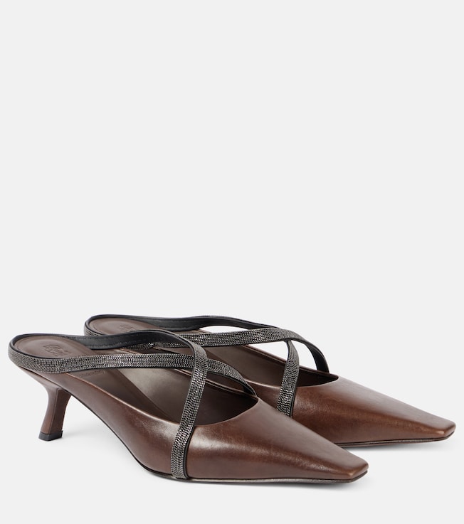 Monili leather mules | Brunello Cucinelli