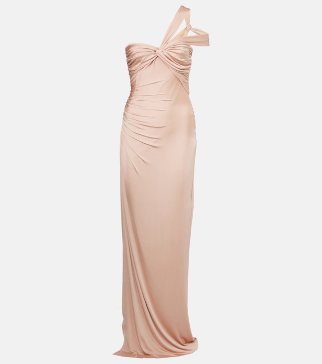 One-shoulder gathered jersey gown | Tom Ford
