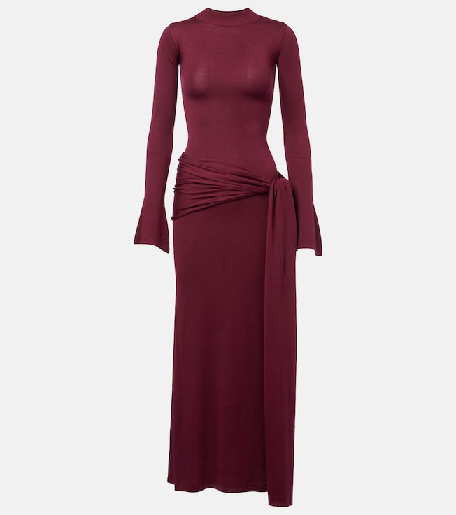 Draped silk-blend maxi dress | Aya Muse