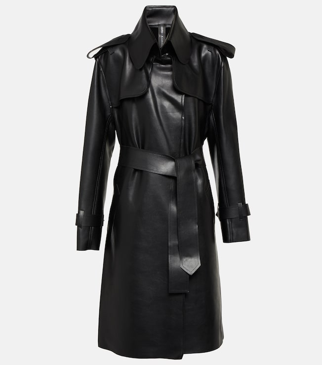 Faux leather trench coat | Norma Kamali
