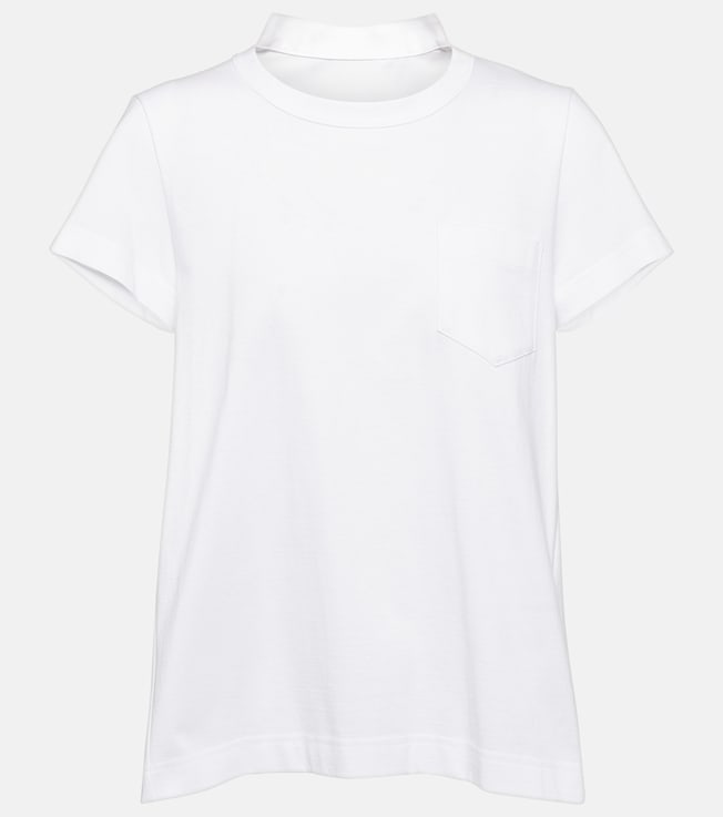 Pleated cotton jersey T-shirt | Sacai